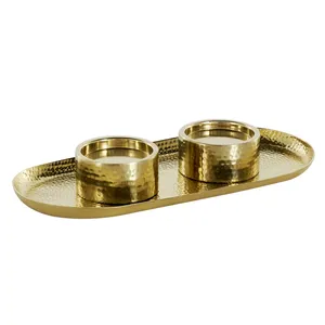 Candelabro Decorativo de Metal Dorado para Decoración de Resorts de Primera Calidad, Portavelas para Decoración Moderna del Hogar, Venta al por Mayor y al Detal - Product Image 1