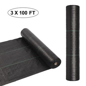 Rete da Giardino 3 Pezzi 100ft Nera Pieghevole in Polietilene per Diserbo - Product Image 1