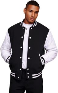 Veste universitaire pour homme, manches en cuir véritable et mélange de laine, vestes universitaires pour garçons, tailles XS-5XL - Product Image 2