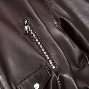 Nouvelle arrivée, vêtements pour femmes, manteau en cuir, style épaules tombantes, veste en cuir de mouton semi-tanné véritable pour femmes - Product Image 3