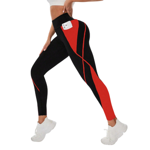 Women's High Waist Seamless Solid Sports Leggings Stretch Yoga Pants <b>Tummy</b> <b>Control</b> Workout Running Gym Fitness Pocket Activewear - Product Image 4