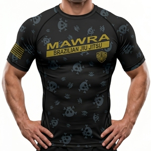 Wholesale RashGuard Custom Sublimation <b>Print</b> Polyester Spandex Flatlock Seams BJJ MMA <b>Surfing</b> Long Sleeve Compression Shirt - Product Image 1