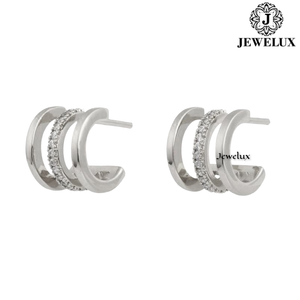 Pendientes de Diamantes VVS de Alta Calidad Jewelux, Plata de Ley 925 con Baño de Rodio, Certificados por IGI, para Fiestas y Regalos, de Gujarat - Product Image 1