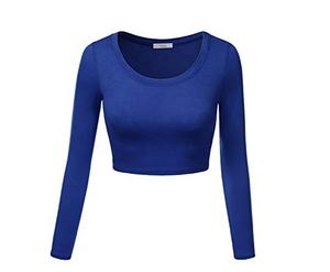 T-shirt court femme bleu foncé t-shirt femme sexy en coton doux - Product Image 1