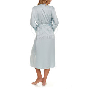 Peignoir en soie de luxe pour femme, robe de chambre en satin doux, vêtements de nuit personnalisés, tenue d'intérieur, vente en gros en usine - Product Image 5