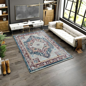 Tapis rectangulaire moderne personnalisé, adapté aux animaux domestiques, imprimé floral, à poils ras, en polyester, fabriqué à la machine, avec envers épais en polypropylène enduit de PVC - Product Image 3