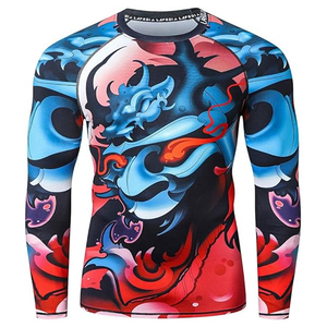 Men Long Sleeve Rash Guard <b>Compression</b> <b>Shirt</b> Graphic Print UV Protection Quick Dry Custom Logo OEM Supplier - Product Image 1
