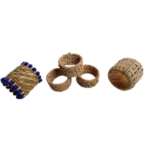 Premium Handmade Woven Napkin Rings Set Eco Friendly <b>Rattan</b> Cotton <b>Dining</b> <b>Table</b> Decoration Wedding Party Hotel Bulk Use - Product Image 2
