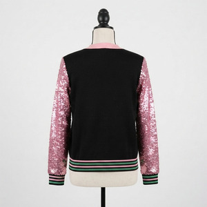 <b>Custom</b> University V Neck Cardigan Sorority Women's Sweater Pink Black Chenille Logo Wool Cashmere Knitted Breathable Striped - Product Image 4