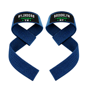 Sangles de soutien pour poignets personnalisées avec logo, rembourrées pour l'entraînement de force, les soulevés de terre, la gym, le fitness, les exercices et la musculation - Product Image 1
