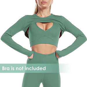 Conjunto Deportivo de 3 Piezas, Transpirable, de Manga Larga, Sólido, Elástico, con Sudadera Corta Estilosa y Leggings Cómodos - Product Image 2