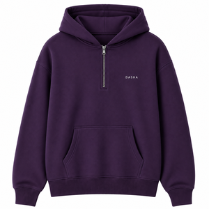 Sweat-shirt à capuche surdimensionné respirant avec logo personnalisé pour homme, en molleton épais de coton, fermeture éclair quart de tour, OEM - Product Image 2