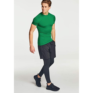 T-shirt de compression léger, respirant, en tissu extensible, anti-humidité, séchage rapide, coupe ajustée pour un style de vie actif, avec faible MOQ - Product Image 3