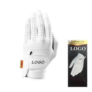 Gant de golf pour droitier, noir, en cuir véritable, antidérapant, coupe-vent, fermeture auto-agrippante, pour hommes, sports de plein air - Product Image 1