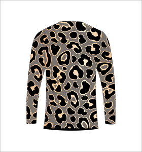 เสื้อกีฬาแขนยาวลายเสือดาวสีเบจ เสื้อยืดออกกำลังกายน้ำหนักเบา - Product Image 6