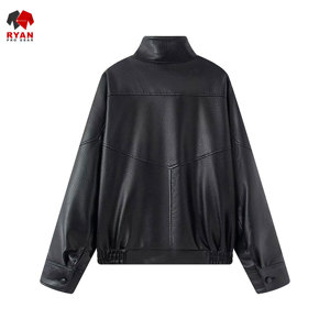 แจ็คเก็ตหนังผ้าเนื้อนุ่มสบาย ซิปปิดแบบสั่งทำพิเศษ ดีไซน์โดย Ryan Pro Gear พร้อมโลโก้สั่งทำพิเศษ สวมใส่สบายๆ - Product Image 3