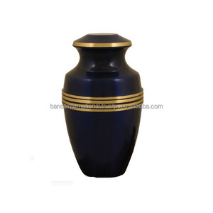 Urnas de cremación para adultos de latón clásico de alta calidad y superior con urnas funerarias de Metal con acabado de Color negro dorado para cenizas humanas - Product Image 1