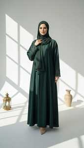 Fashion Kimono Style <b>Abaya</b> Dubai Islamic Maxi Dress Loose Fit Modest Wear Traditional Muslim Clothing Custom Size Wholesale - Product Image 5