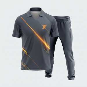 Uniforme de cricket unisexe personnalisé, imprimé par transfert thermique, sublimé, taille élastique, col rond/col en V, manches courtes, séchage rapide, respirant - Product Image 4