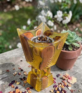 Modern Clear Resin Redwood Inlay Religious Eco-Friendly Oud Burner Arabic Bakhoor Indian <b>Incense</b> Handcrafted Luxury <b>Incense</b> - Product Image 4