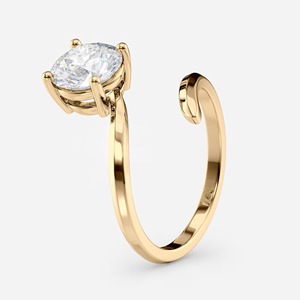 14k Gold <b>Open</b> Bypass <b>Ring</b> 1.50 CT Lab Grown Diamond Round Brilliant Cut IGI Certified Luxury Engagement - Product Image 6