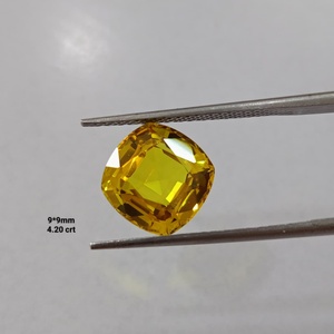 Saphir Jaune Synthétique de Qualité Supérieure, Taille Coussin, Pierre Précieuse Libre, Clarté Brillante, pour la Fabrication de Bijoux Fins - Product Image 3