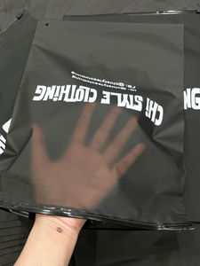 <span class=keywords><strong>Bolsas</strong></span> de Plástico con Cierre Deslizante, Impresión Personalizada, Color Negro Mate Esmerilado, Impermeables, para Ropa <span class=keywords><strong>Shein</strong></span> - Product Image 3