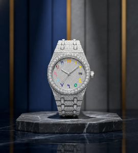 Montre pour homme de luxe haut de gamme, mécanique, avec un charme élégant, cadran en chiffres arabes, sertie de moissanite - Product Image 1