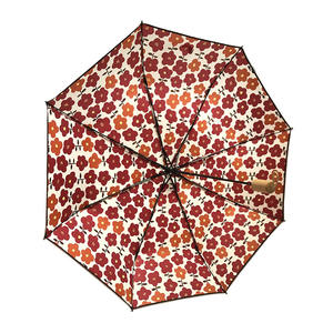 Paraguas Compacto Manual de 21 Pulgadas, Resistente al Viento, con Protección UV, Diseño Floral Estilo Japonés, Minimalista, Plegable en 3 Secciones, para Protección Solar - Product Image 4