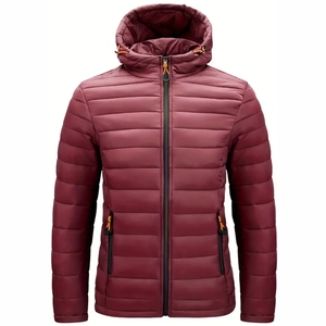 Veste matelassée unisexe en gros, personnalisable avec logo brodé, imperméable, écologique, à capuche, pour l'extérieur, décontractée - Product Image 2