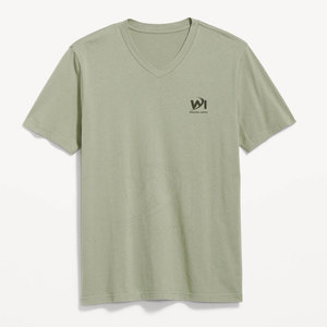 T-shirt pour homme à col en V, vêtements d'été, coton doux, design uni, vente en gros, impression personnalisée OEM, t-shirt pour homme à col en V - Product Image 1