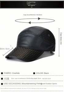 Gorra de Béisbol de Invierno para Hombre, Nuevo Diseño, 5 Paneles, Cuero Genuino - Product Image 2