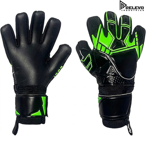 Gants de gardien de but de football professionnels en latex, design respirant, forte adhérence, support complet du poignet, boucle arrière durable - Product Image 1