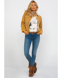 <b>Suede</b> Leather Western Trucker <b>Jacket</b> Tan Sherpa Faux Fur Lined Genuine Leather Camel Winter <b>Jacket</b> Wholesale - Product Image 6