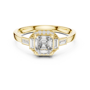 Minimal Asscher Cut Lab Grown Diamond <b>Ring</b> <b>Set</b> in 18KT White <b>Gold</b> for Party Wedding Luxury Gifting Valentine for Women - Product Image 6