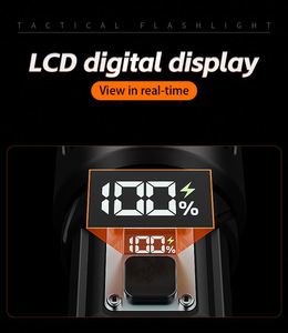 CITICITY Long Range Tactical Flashlight <b>Rechargeable</b> Zoom LCD 4 Modes Aluminum Alloy 1700 Lumens Waterproof for Outdoors Camping - Product Image 5