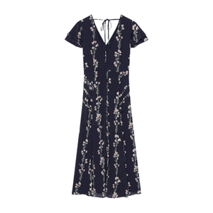Vestido midi estampado de manga corta para mujer, vestido de verano para vacaciones - Product Image 3