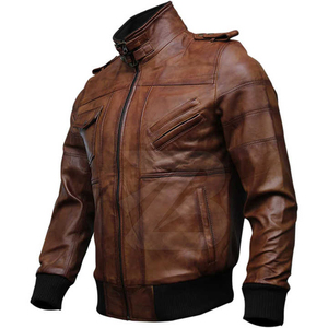 <b>Men's</b> Casual Genuine Leather <b>Jacket</b> Autumn Winter <b>Long</b> Sleeve Zipper Fashion Coat Slim Fit Latest Style Outerwear Waterproof - Product Image 3