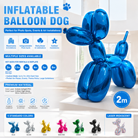 Grande sculpture de chien ballon miroir brillant, modèle réfléchissant personnalisé, décoration d'installation artistique pour événements commerciaux et mariages en extérieur