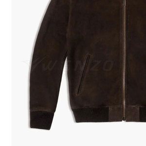 Classic Design Winter Front Eco-Friendly Breathable Soft Feel High Quality Material Durable Stylish Outerwear <b>Men</b> <b>Suede</b> Leather - Product Image 5