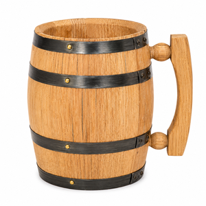 Wholesale Handmade Wooden Beer <b>Mug</b> Viking Style Tankard <b>Large</b> Natural Wood Drinking Cup with Handle Custom Logo - Product Image 6