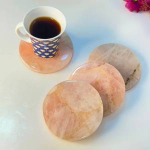 Natural Pink Agate Polished <b>Drink</b> <b>Coasters</b> Set of 4 Handmade Tea & Coffee Cup <b>Coasters</b> Wholesale Available - Product Image 1