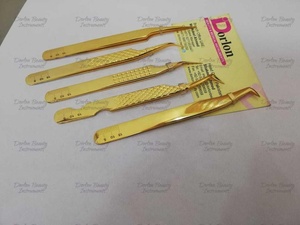 Pinzas Profesionales para Extensión de Pestañas Doradas, Pinzas de Acero Inoxidable con Logotipo Personalizado, Pinzas para Pestañas de Marca Privada, las Mejores Pinzas para Pestañas - Product Image 2
