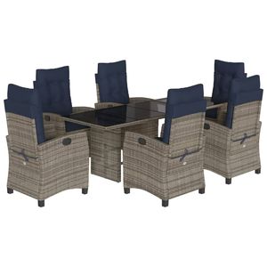 Ensemble de salle à manger de jardin bleu marine et gris - Product Image 2