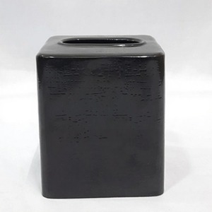 Boîte à mouchoirs en métal de style nordique, simple et luxueuse, finition noire brillante, accessoires de salle de bain - Product Image 1