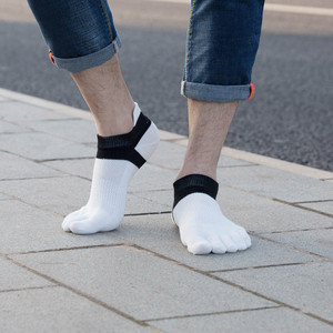 Men's 5 Toe Ankle <b>Socks</b> Breathable Knitted Sport <b>Socks</b> Summer Cotton Spandex Thin Solid Color <b>Running</b> <b>Socks</b> - Product Image 4