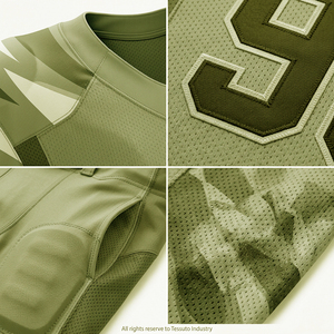 Uniforme de football américain personnalisé par sublimation, vente en gros, maillot d'équipe pour jeunes et adultes, rembourrage, sergé, maille respirante, vêtements de sport - Product Image 3