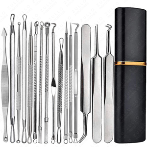High Precision 10 Piece Facial Acne Extraction Kit Stainless Steel Blackhead Whitehead Remover <b>Tools</b> Custom Label Set - Product Image 6