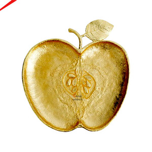 Plats de service en forme de pomme, en aluminium de luxe, fabriqués à la main, écologiques, pour restaurants et décoration intérieure - Product Image 1