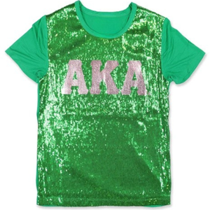 Custom Green <b>Sequin</b> Short Sleeve T <b>Shirt</b> Glitter Graphic Crew Neck Casual Fashion Top Sparkling Women Party Wear Stylish Apparel - Product Image 1